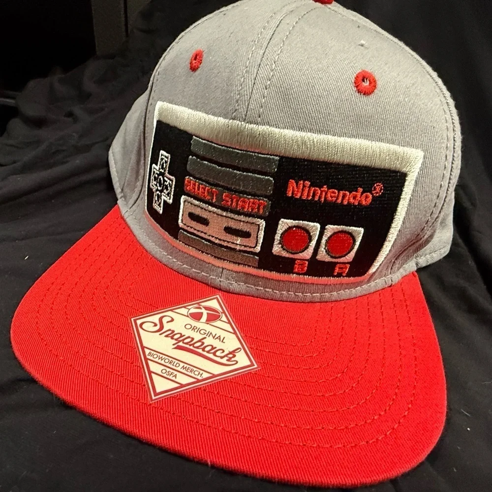 Nintendo Gray and Red Orginal Snapback Hat